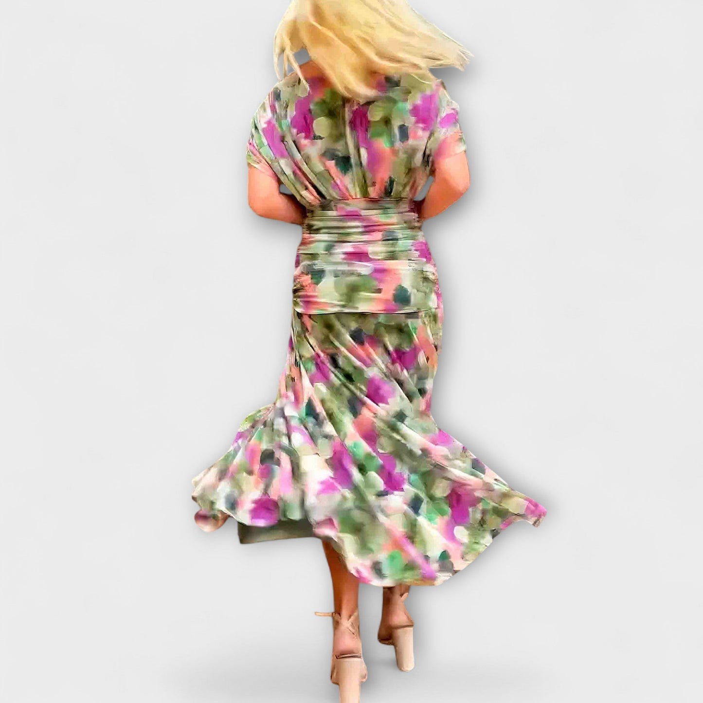 Aurora - Chic V-Hals Maxi Kjole for Enhver Anledning