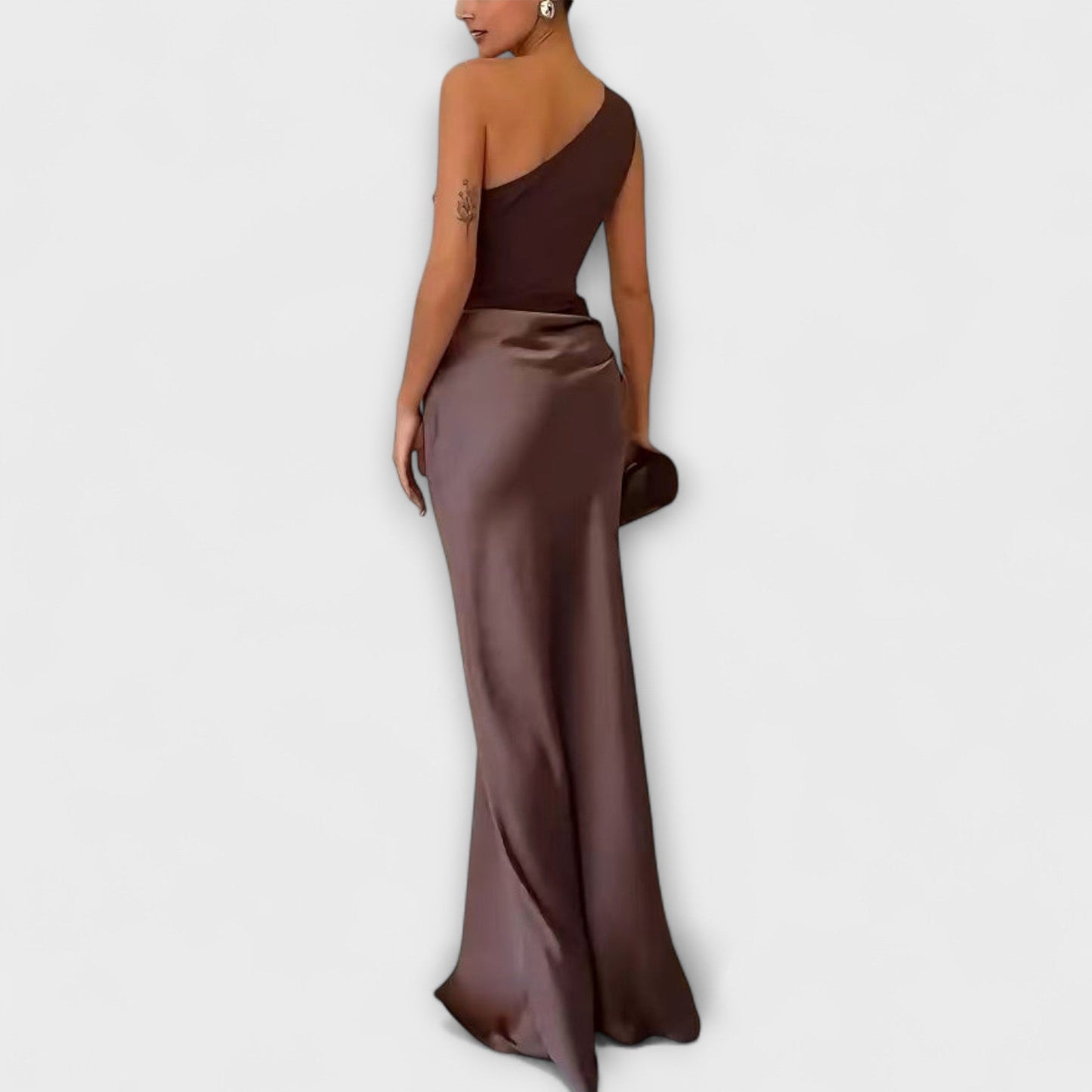 Chic One-Shoulder Plisserte Ballkjole for Spesielle Anledninger