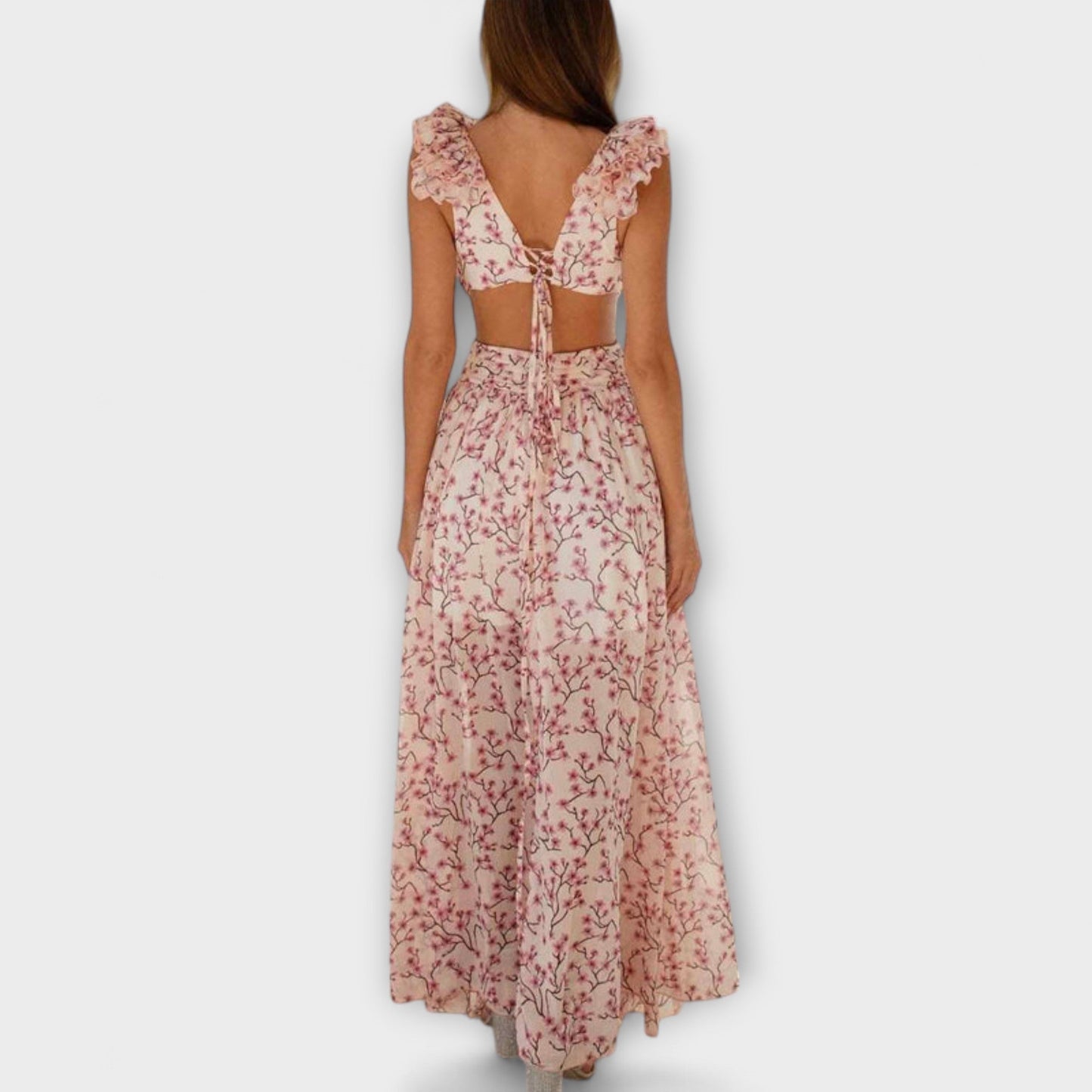 Elin - Chic Maxi Kjole med Volanger for Enhver Anledning