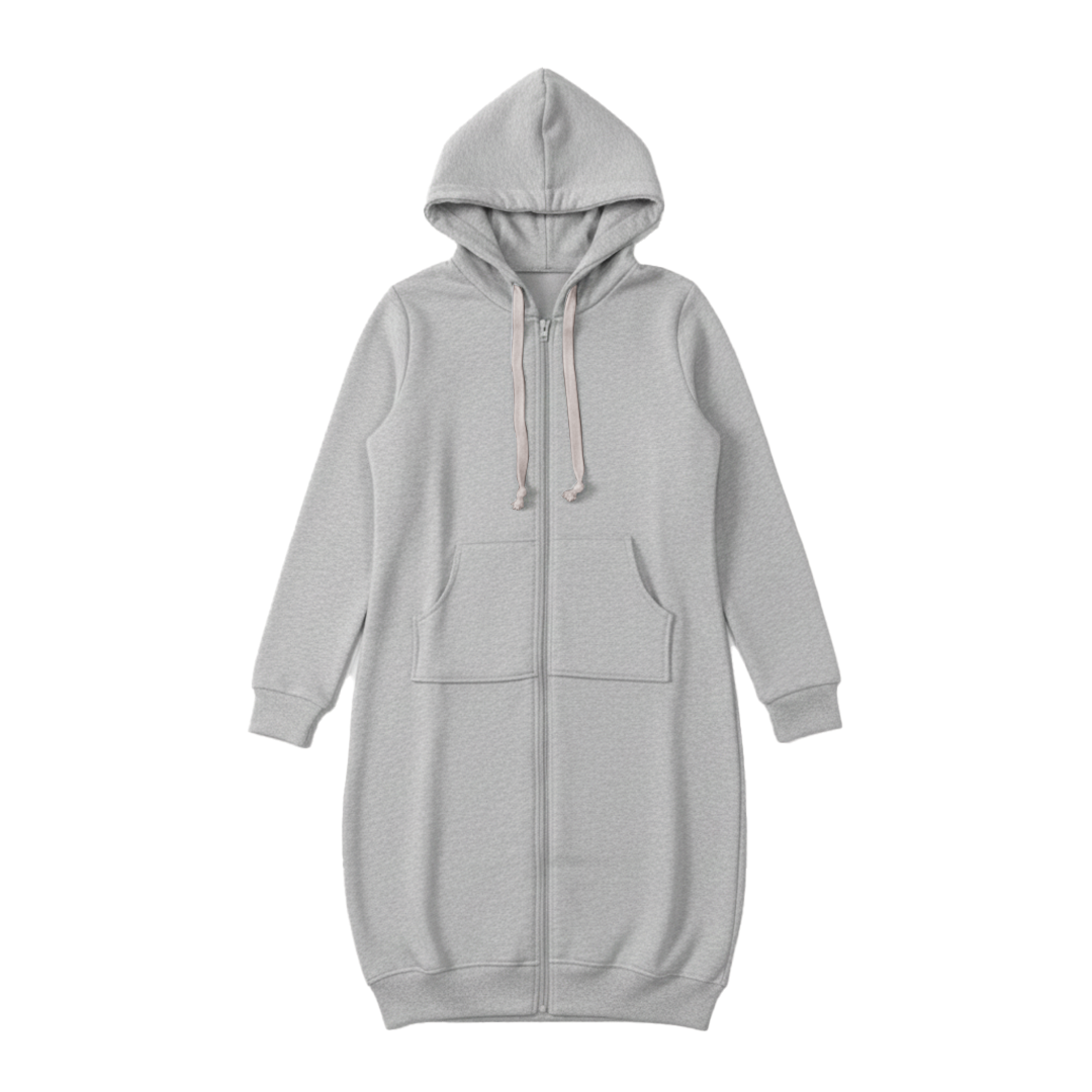 Bonnie - Koselig Langline Zip Hoodie for Hverdagsstil