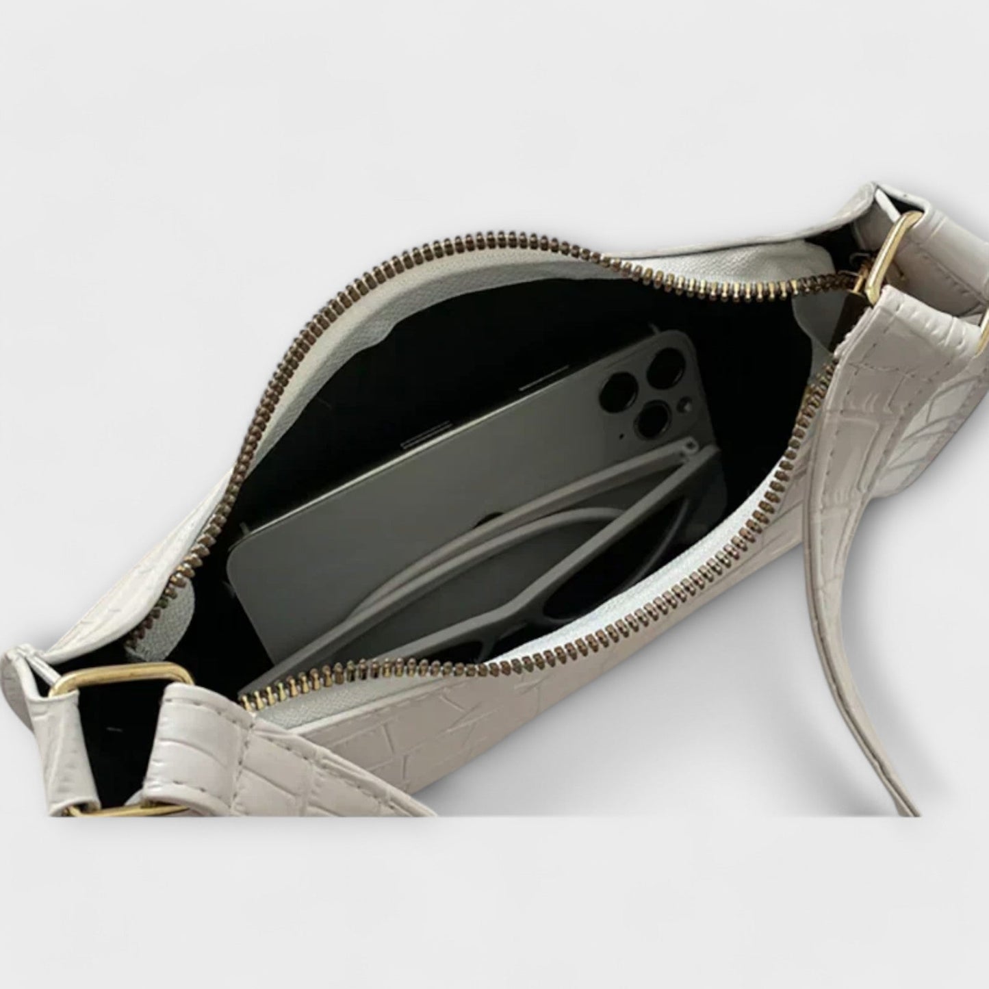 Olivia - Glanset Vegansk Læderveske for Stilige Utflukter