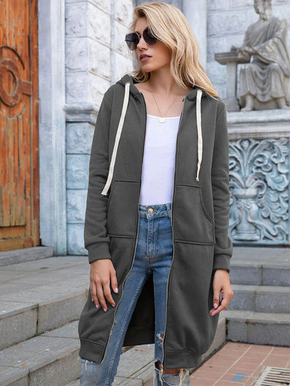 Bonnie - Koselig Langline Zip Hoodie for Hverdagsstil