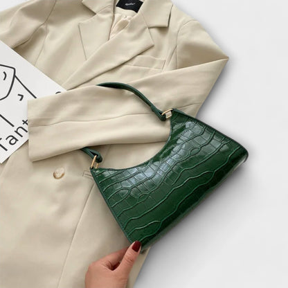 Olivia - Glanset Vegansk Læderveske for Stilige Utflukter