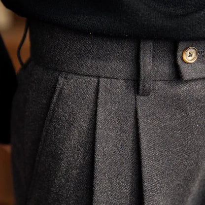 Stilige Høytlivede Plisserte Herrebukser