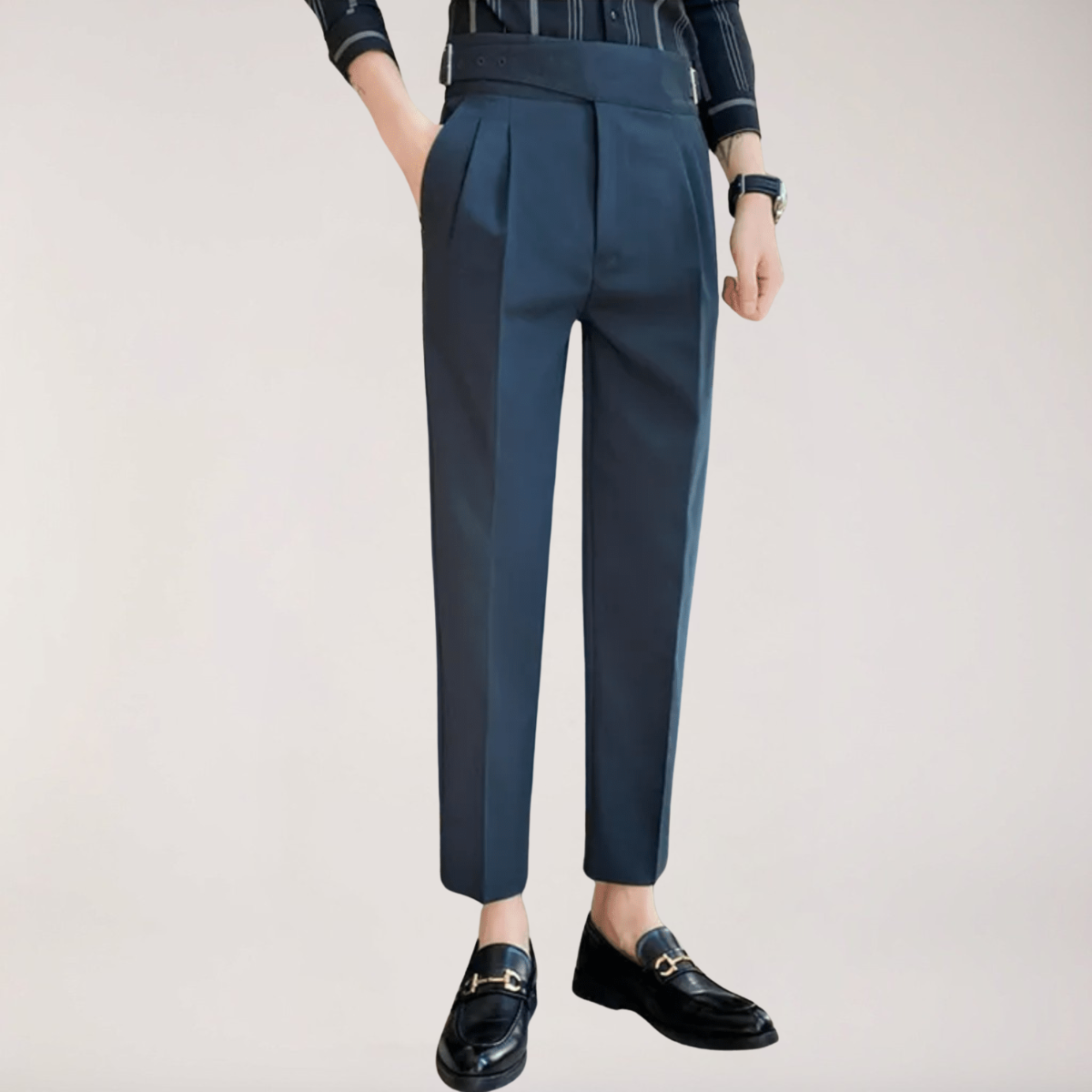 Herreformelle høyt midjefasongede bukser for anledninger