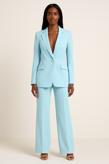 Chic kvinnes formelle dresssett med lang blazer