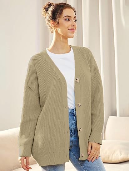 Isla - Koselig Strikket Knapp Cardigan for Hverdagsbruk