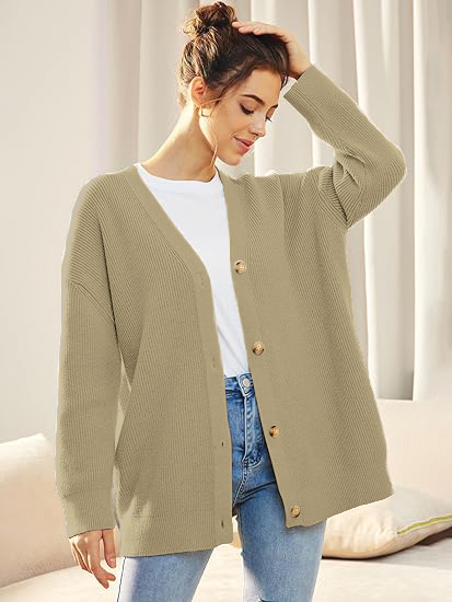 Isla - Koselig Strikket Knapp Cardigan for Hverdagsbruk