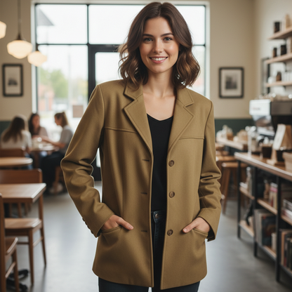 Chic Vintage Suede Blazer for Stilige Anledninger