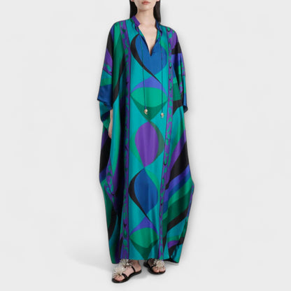 Harper - Fargerik Psykedelisk Kaftan for Strand- og Festivalbruk