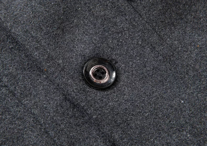 Stilig Herre Lang Jakke med Lag og Glidelåsinnsats