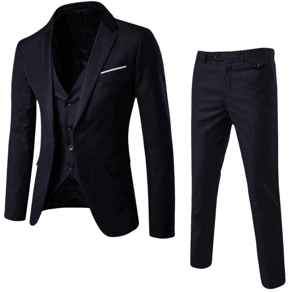Herres 3-delt Dress Sett – Klassisk Blazer, Vest, Bukser for Bryllup og Forretninger