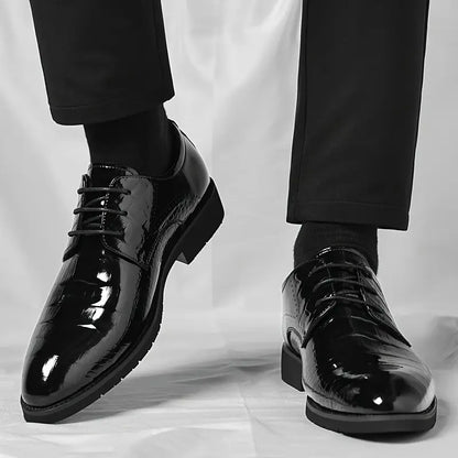 Herre Svart Lakk Oxford Dressko - Glanset Finish for Formelle Anledninger
