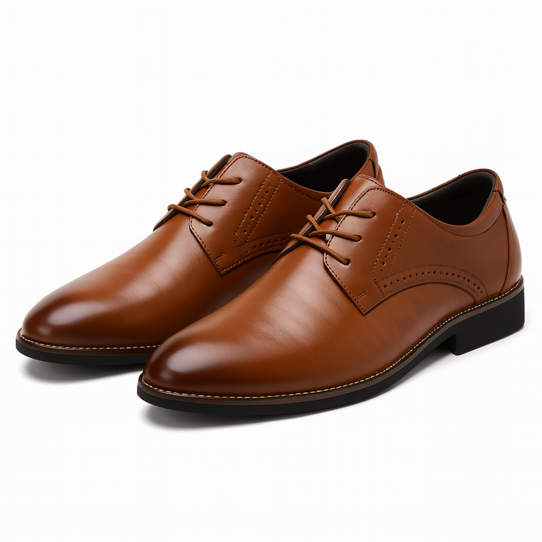 Herres brune Oxford dressko – Stilige snøresko med brogue-design for formelle anledninger