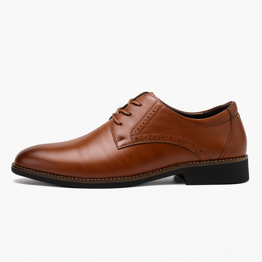 Herres brune Oxford dressko – Stilige snøresko med brogue-design for formelle anledninger