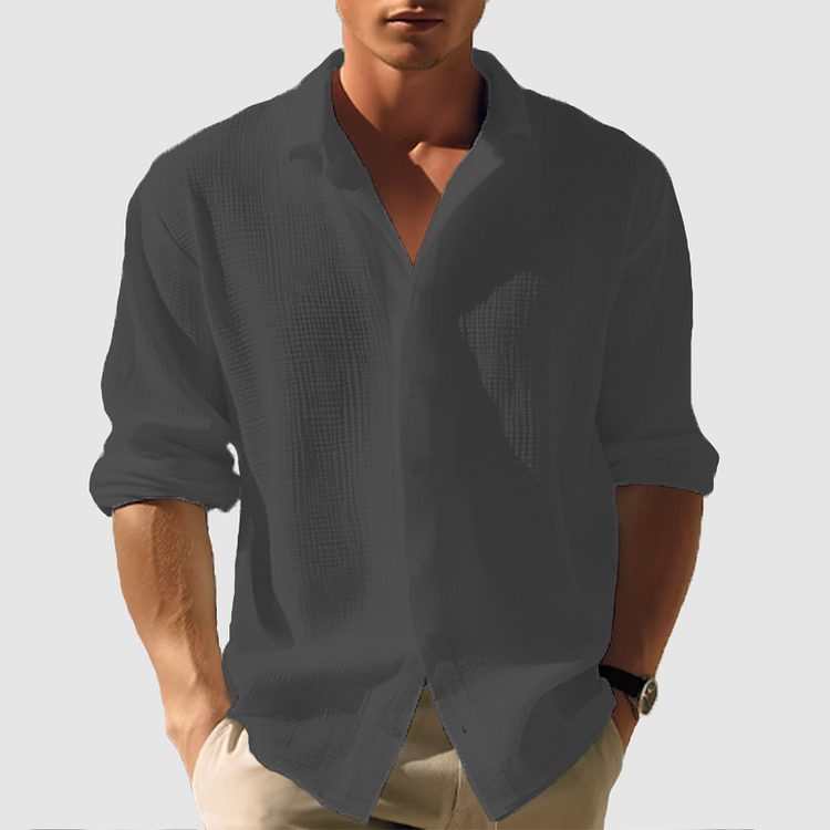 Herresommer Skjorte med Knapper - Ideell for Utendørs Arrangementer