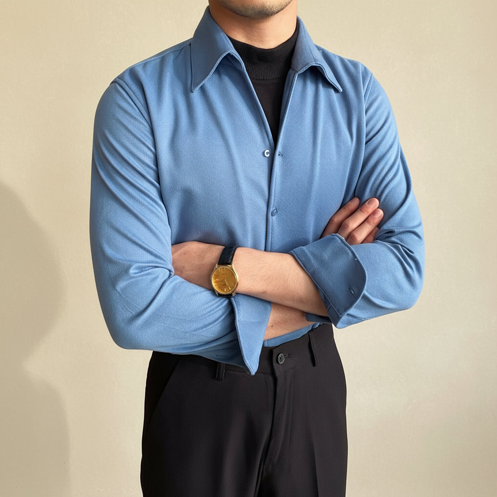 Herre Langermet Skjorte - Moderne Slim Fit for Alle Anledninger