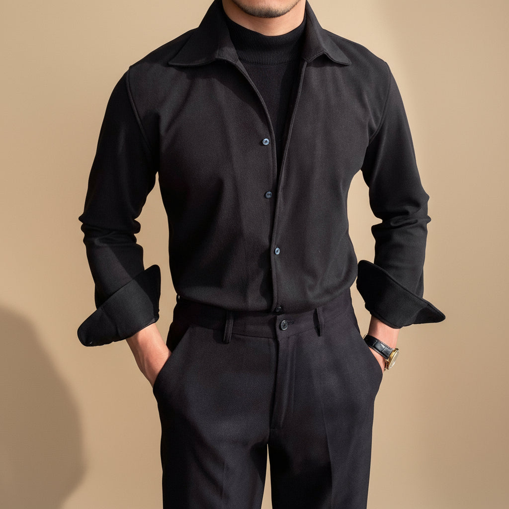 Herre Langermet Skjorte - Moderne Slim Fit for Alle Anledninger