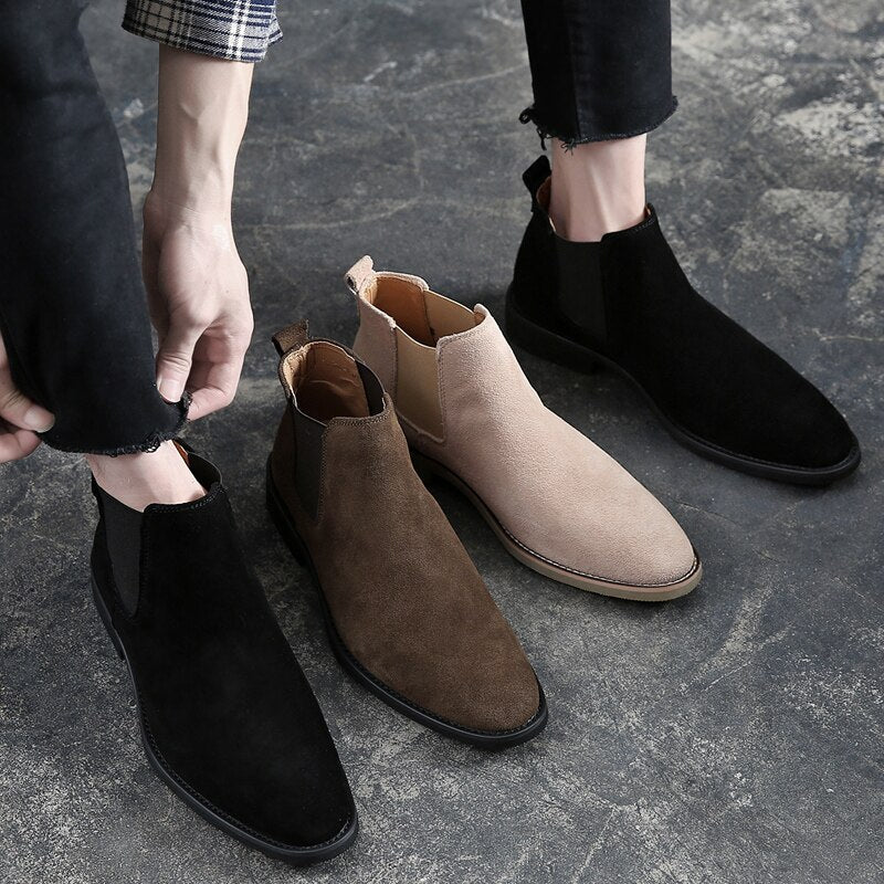 Men’s Beige Ankle Chelsea Boots for Stylish Occasions