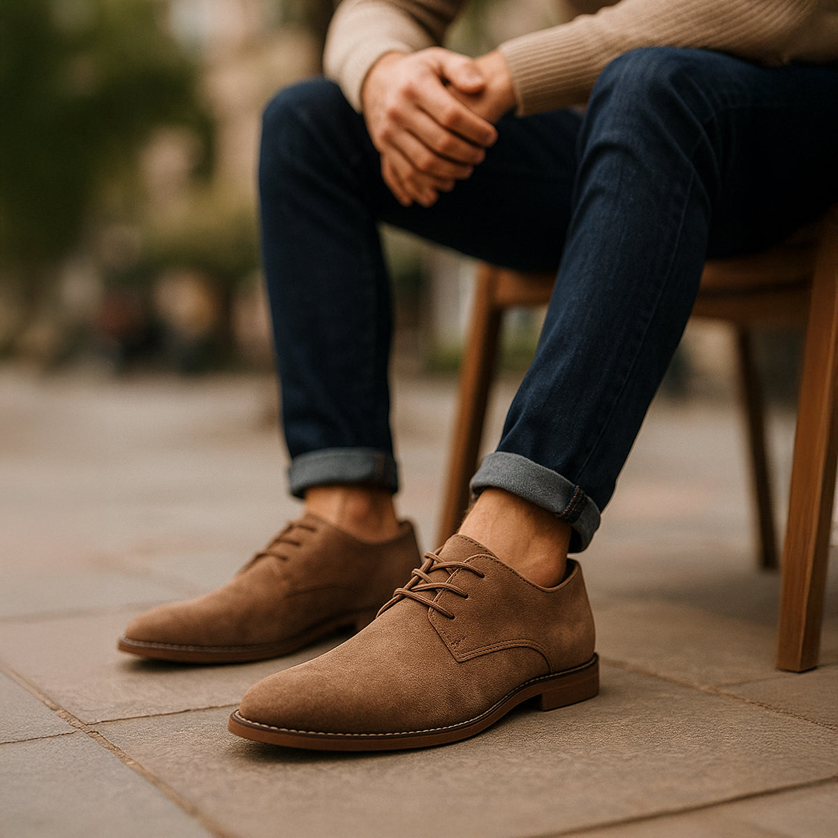 Herresuede snøresko for bryllup og formelle anledninger