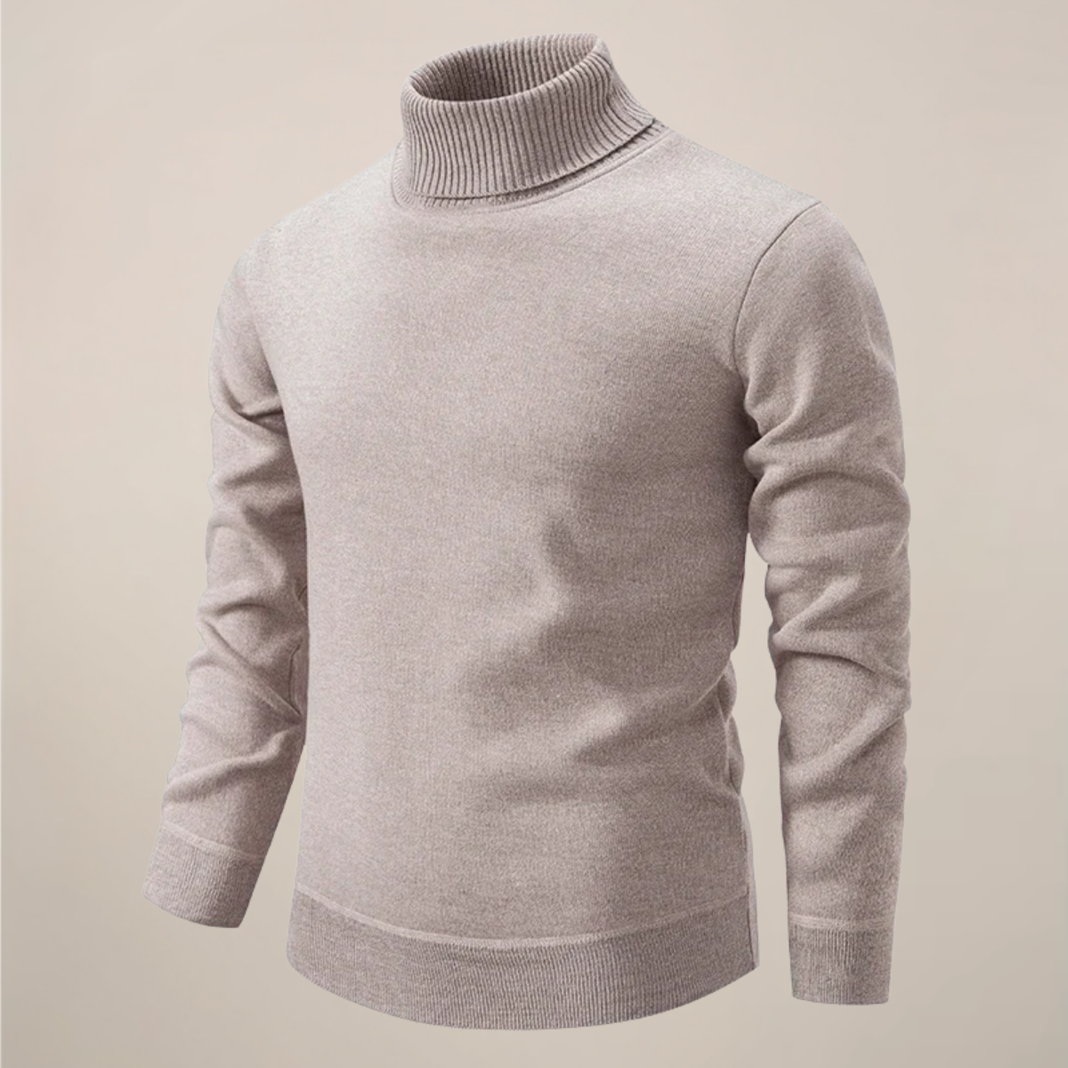 Herres Klassiske Turtleneck Strikkegenser for Smart Casual Stil