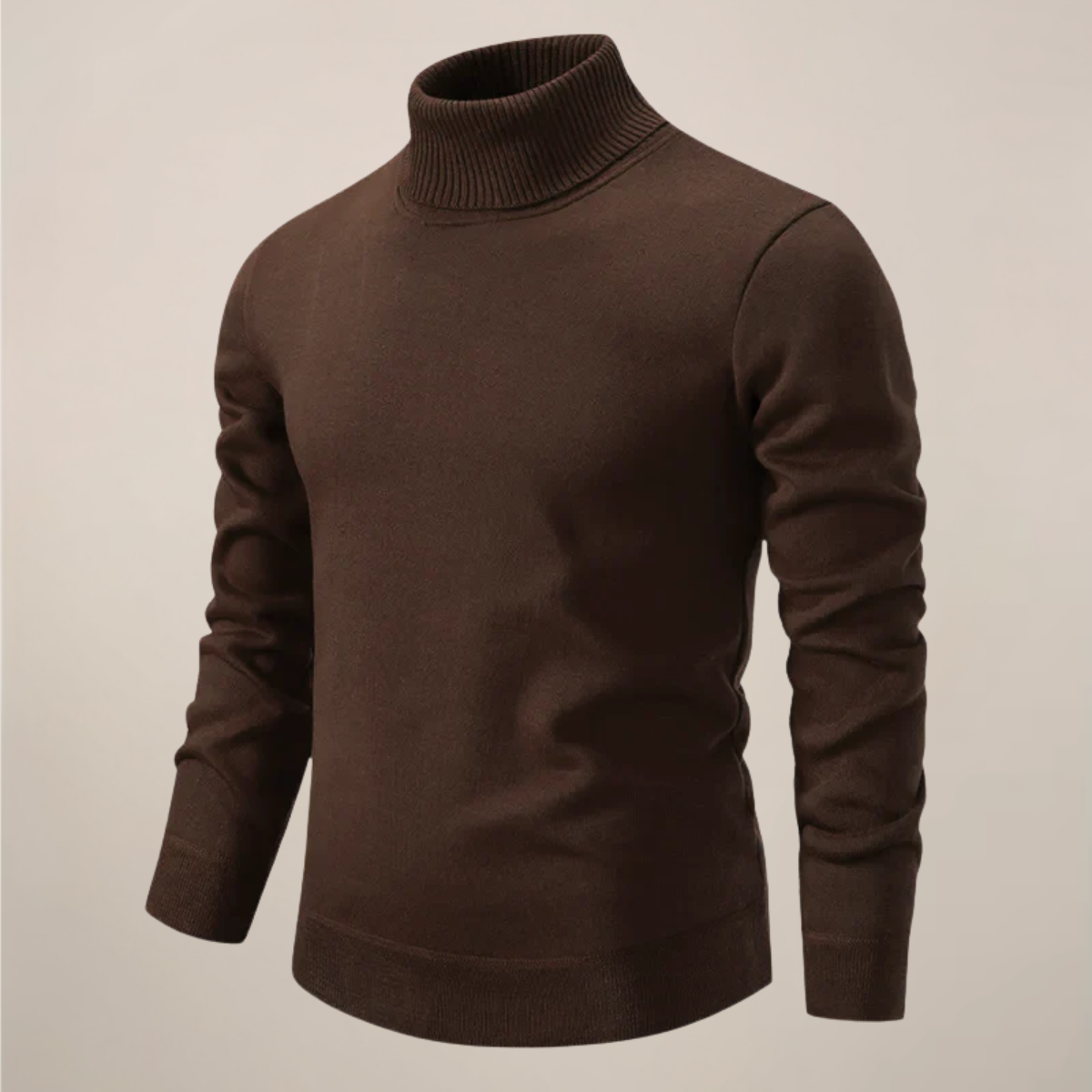 Herres Klassiske Turtleneck Strikkegenser for Smart Casual Stil