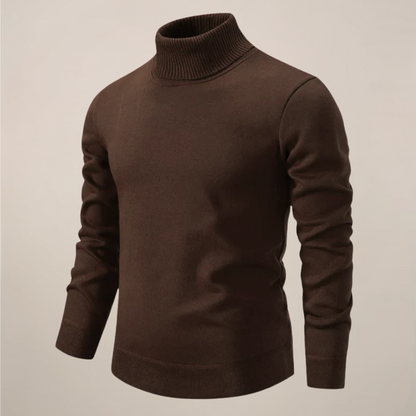 Herres Klassiske Turtleneck Strikkegenser for Smart Casual Stil