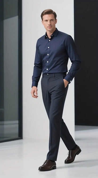 Herreslank Fit Hvit Dresskjorte for Formelle Anledninger