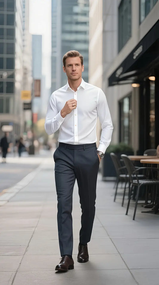 Herreslank Fit Hvit Dresskjorte for Formelle Anledninger