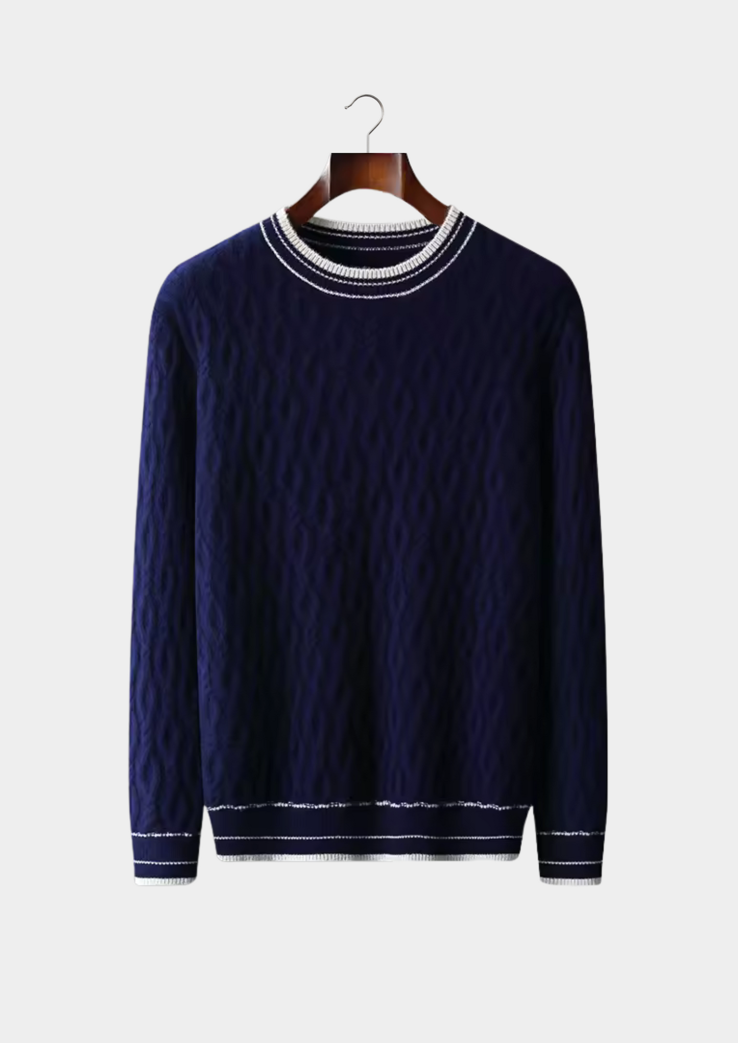 Herre Stripete Trim Crew Neck Genser for Alle Anledninger