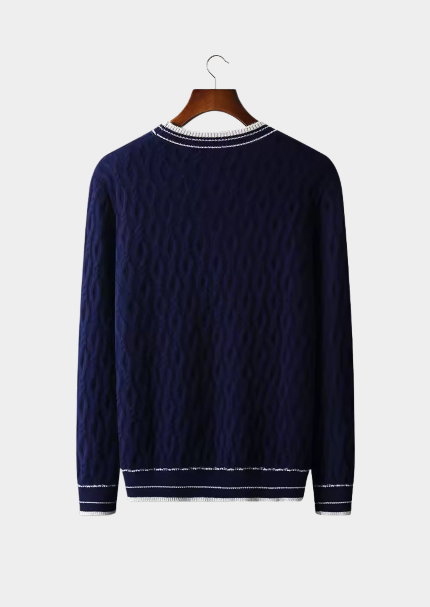 Herre Stripete Trim Crew Neck Genser for Alle Anledninger