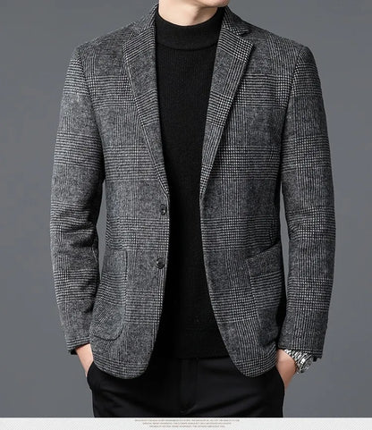 Herre Glen Check Blazer - Stilfullt Design med To Knapper for Formelle og Smart-Casual Anledninger