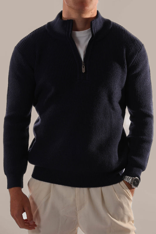 Men's Knitted Half Zip Jumper for Everyday Wear