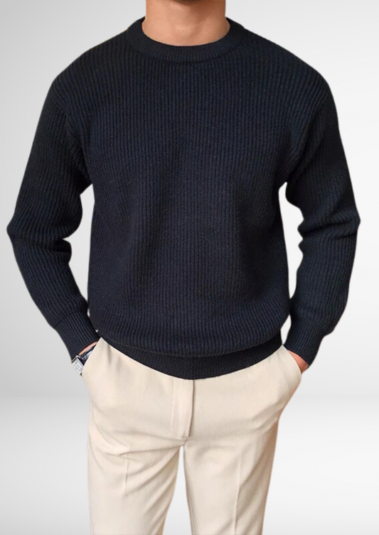 Men's Crew Neck Knitted Sweater for Year-Round Style