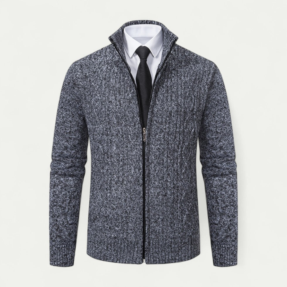 Herre Strikket Zip Cardigan – Stilig Lag for Hver Anledning