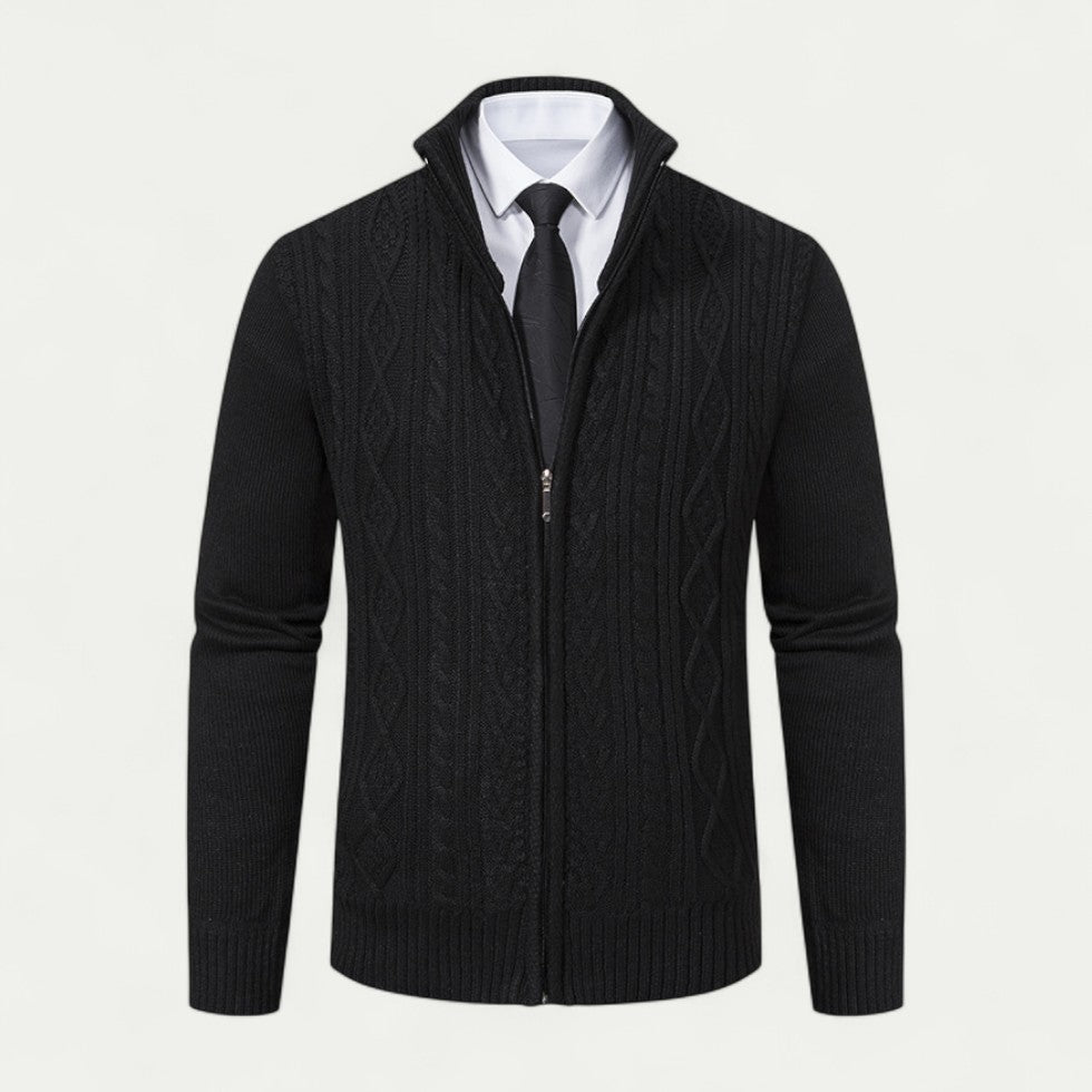 Herre Strikket Zip Cardigan – Stilig Lag for Hver Anledning