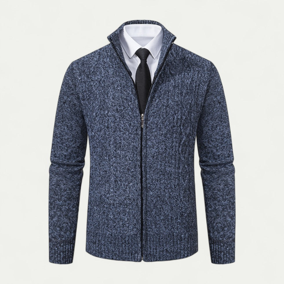 Herre Strikket Zip Cardigan – Stilig Lag for Hver Anledning