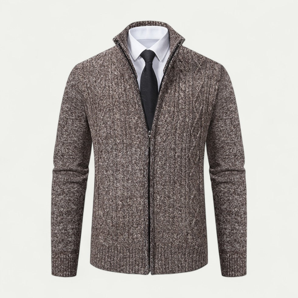 Herre Strikket Zip Cardigan – Stilig Lag for Hver Anledning