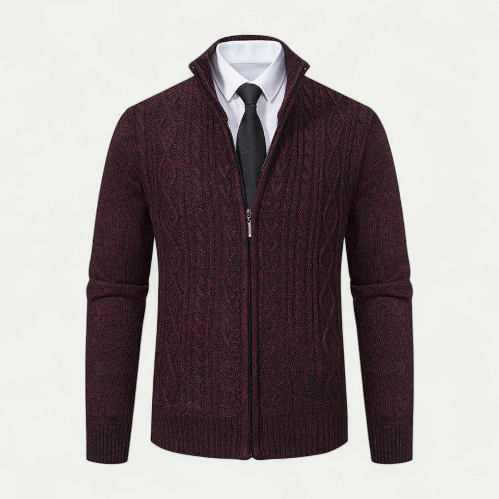 Herre Strikket Zip Cardigan – Stilig Lag for Hver Anledning