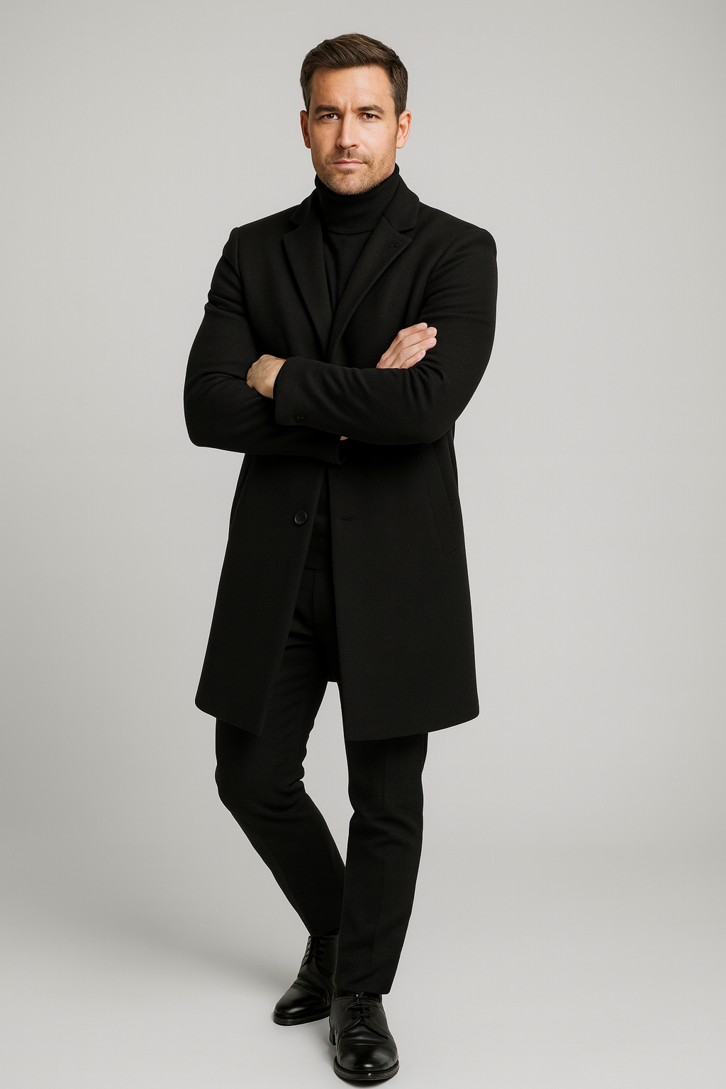 Herre Klassisk Lang Frakk - Stilig Notch Lapel Design