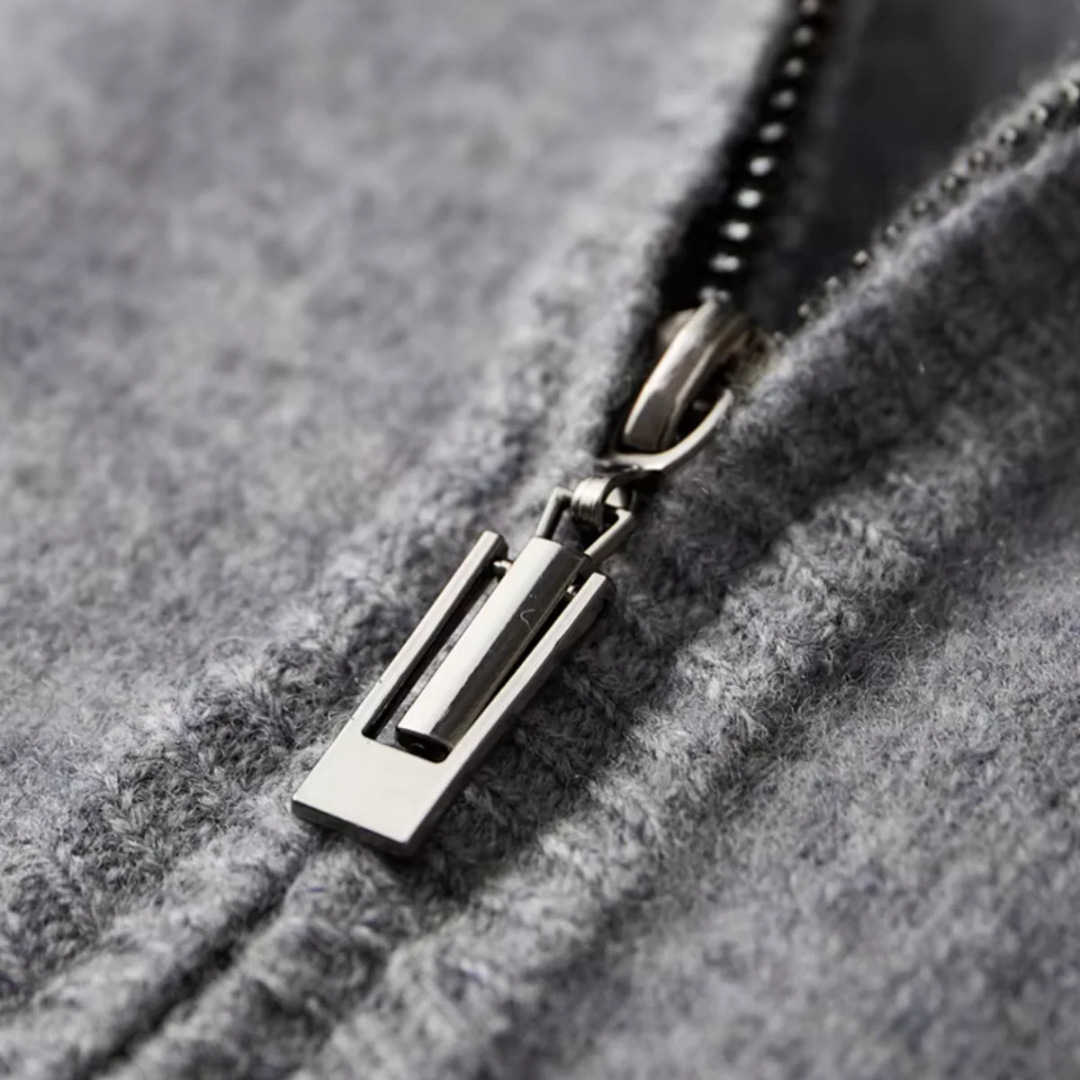 Herre Cozy Zip-Up Genser og Drawstring Bukser for Avslappet Bruk