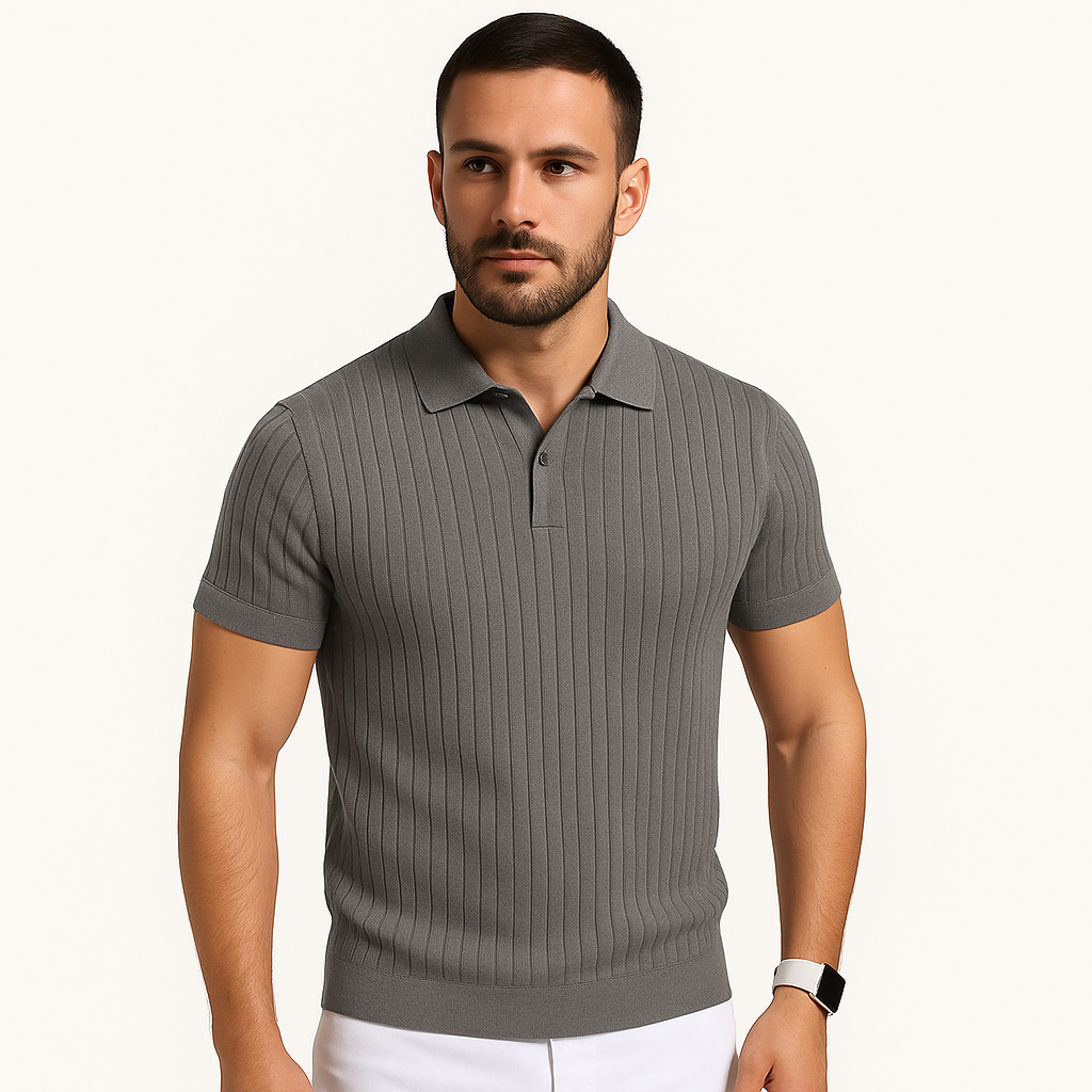 Herre Muscle Fit Polo Skjorte – Atletisk Stoff for Smart Casual Bruk