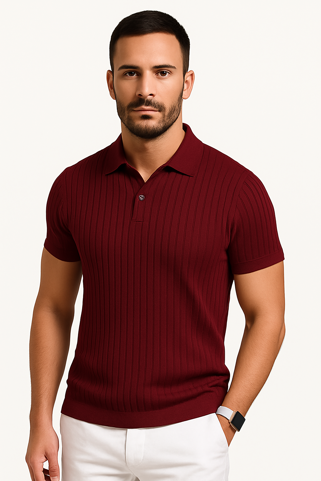 Herre Muscle Fit Polo Skjorte – Atletisk Stoff for Smart Casual Bruk