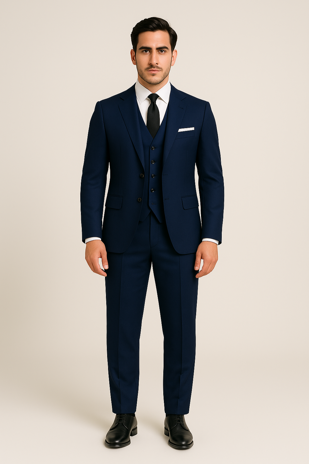 Herre Navy Tre-delt Dress for Spesielle Anledninger