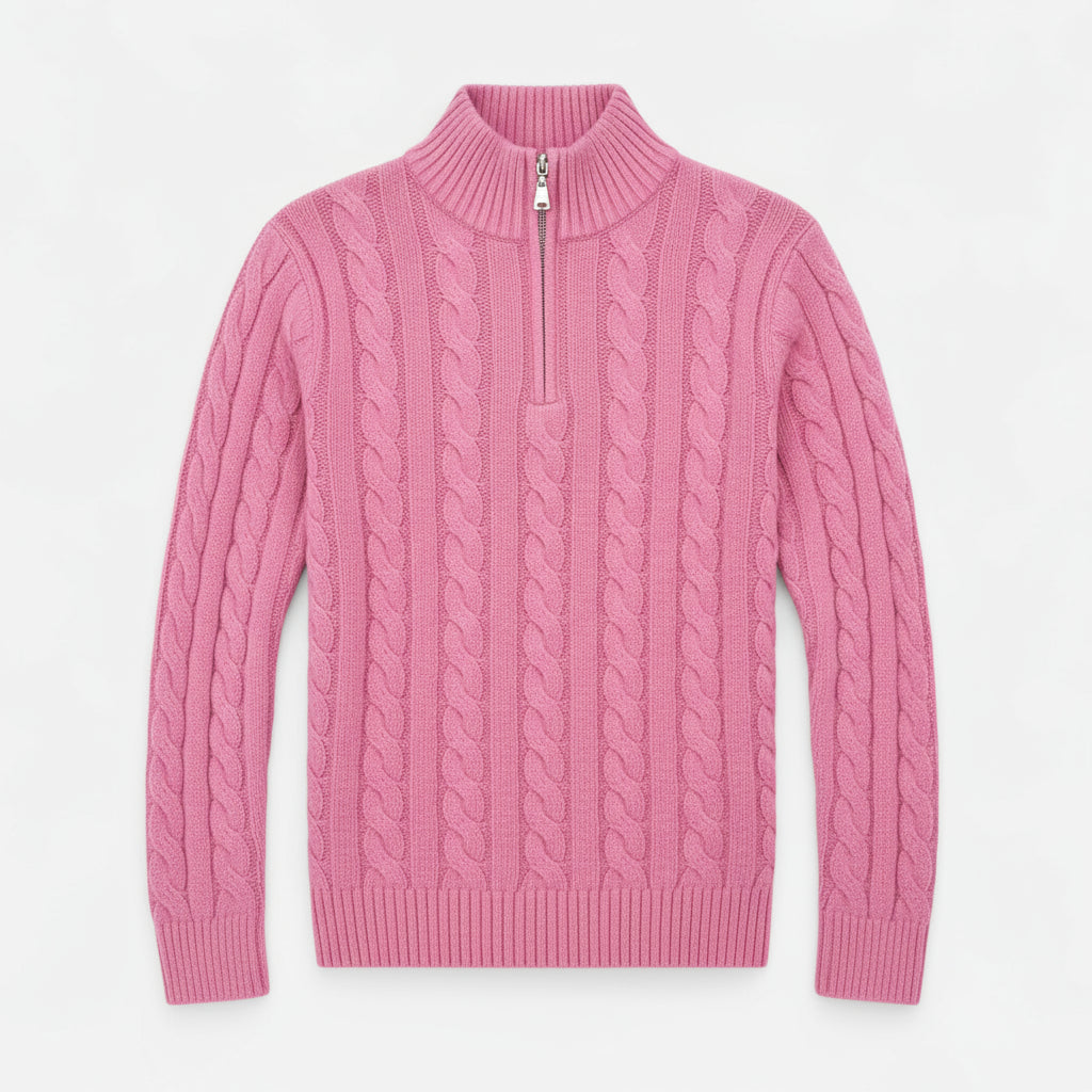 Herre Åpen Front Genser med Sømdetaljer – Ideell for Lag-på-Lag