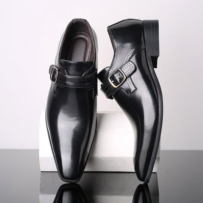 Herresko med Glanset Monk Strap – Elegant Polert Design