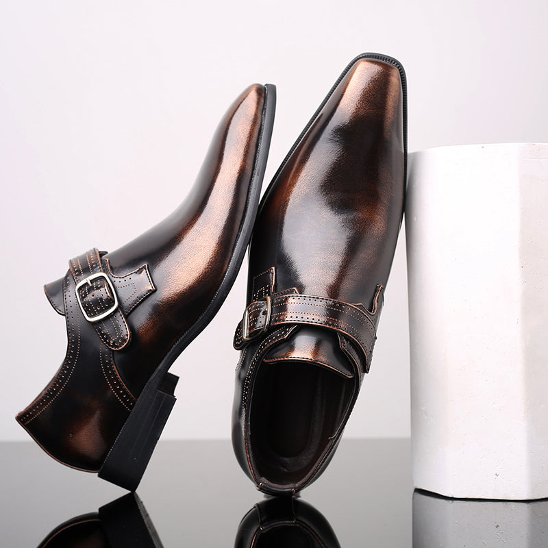 Herresko med Glanset Monk Strap – Elegant Polert Design