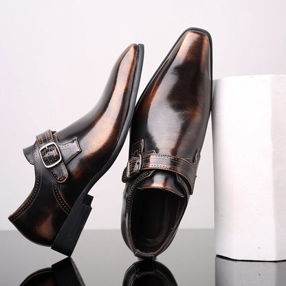 Herresko med Glanset Monk Strap – Elegant Polert Design