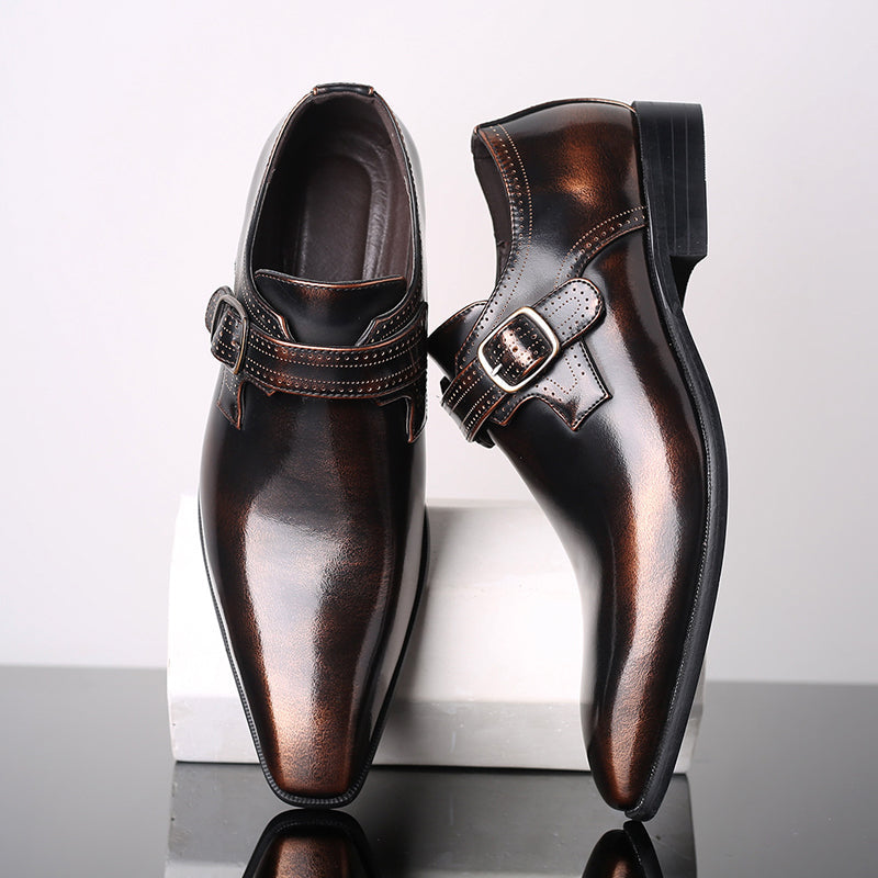 Herresko med Glanset Monk Strap – Elegant Polert Design