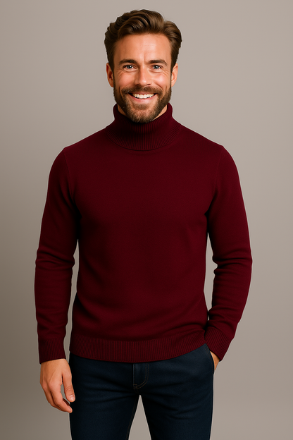 Herre Roll Neck Polo Genser for Smart Casual & Kveldsbruk